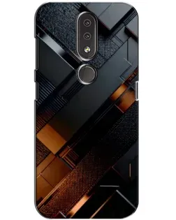 Чохол для Nokia 4.2 з картинкою «Чорні геометричні блоки»