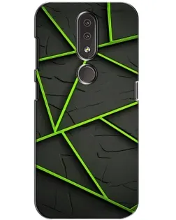 Чохол для Nokia 4.2 з картинкою «Зелені геометричні лінії»