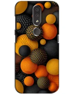 Чохол для Nokia 4.2 з картинкою «Об'ємні помаранчеві сфери»