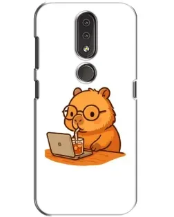 Чохол для Nokia 4.2 з картинкою «Капібара з ноутбуком»