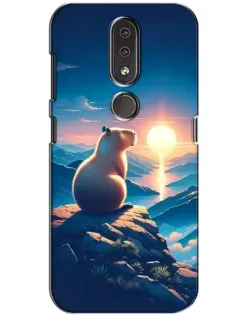 Чохол для Nokia 4.2 з картинкою «Захід сонця з капібарою»
