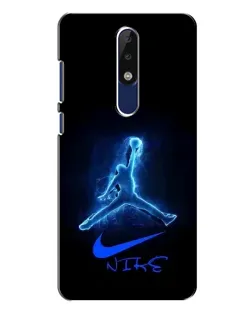 Чехол для Nokia 5.1 Plus (X5) с картинкой «Jordan Neon Blue»