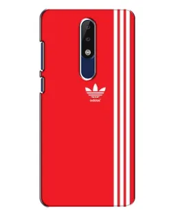 Чехол для Nokia 5.1 Plus (X5) с картинкой «Красный минимализм Adidas»