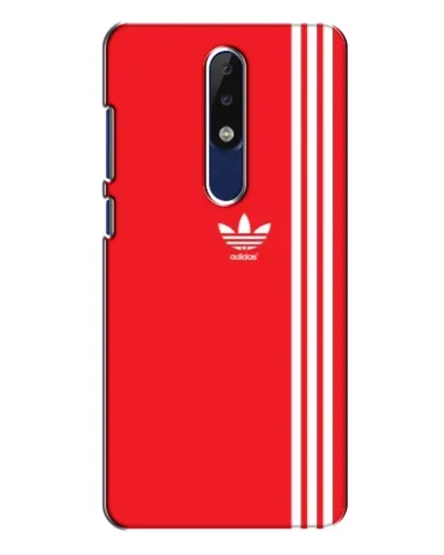 Чехол для Nokia 5.1 Plus (X5) с картинкой «Красный минимализм Adidas»