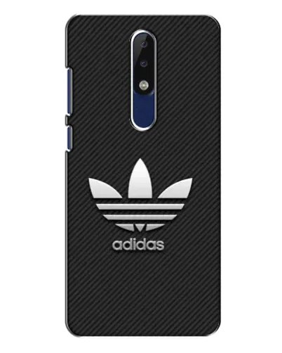 Чехол для Nokia 5.1 Plus (X5) с картинкой «Adidas Карбоновая текстура»