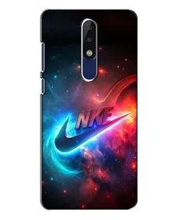 Чехол для Nokia 5.1 Plus (X5) с картинкой «Огненный логотип Nike»