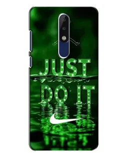 Чехол для Nokia 5.1 Plus (X5) с картинкой «Зеленый неоновый Nike»