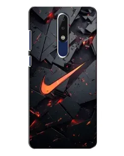 Чехол для Nokia 5.1 Plus (X5) с картинкой «Nike — эффект разломов»