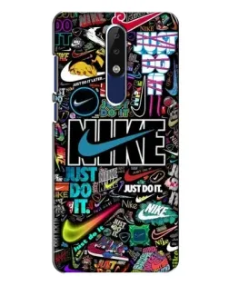 Чехол для Nokia 5.1 Plus (X5) с картинкой «Яркий коллаж Nike»
