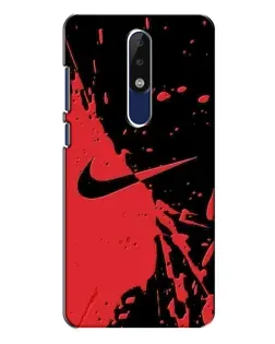 Чехол для Nokia 5.1 Plus (X5) с картинкой «Красные брызги Nike»