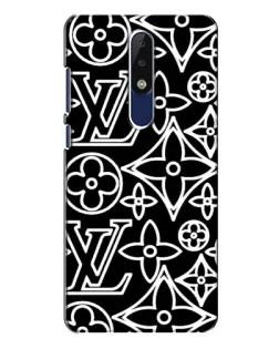 Чохол для Nokia 5.1 Plus (X5) з картинкою «Чорно-білий візерунок LV»