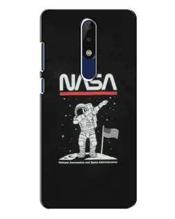 Чехол для Nokia 5.1 Plus (X5) с картинкой «NASA — шагаем по Луне»