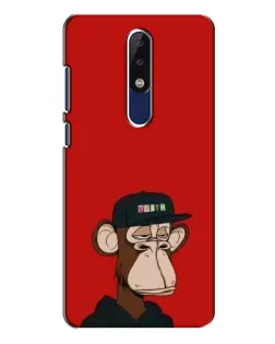 Чохол для Nokia 5.1 Plus (X5) з картинкою «Bored Ape — червоний фон»