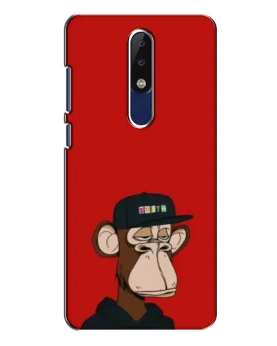 Чехол для Nokia 5.1 Plus (X5) с картинкой «Bored Ape — красный фон» Чехол для Nokia 5.1 Plus (X5) с картинкой «Bored Ape — красный фон»