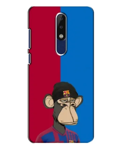 Чехол для Nokia 5.1 Plus (X5) с картинкой «Bored Ape — фанат Барсы» Чехол для Nokia 5.1 Plus (X5) с картинкой «Bored Ape — фанат Барсы»