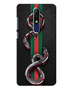 Чехол для Nokia 5.1 Plus (X5) с картинкой «Gucci — змея на полосе»