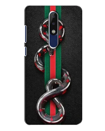 Чехол для Nokia 5.1 Plus (X5) с картинкой «Gucci — змея на полосе» Чехол для Nokia 5.1 Plus (X5) с картинкой «Gucci — змея на полосе»