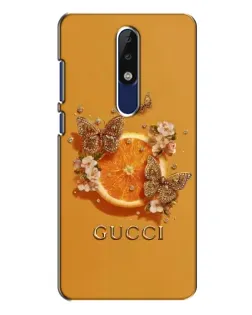 Чехол для Nokia 5.1 Plus (X5) с картинкой «Gucci — золотые бабочки»