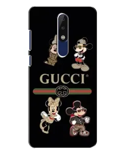 Чехол для Nokia 5.1 Plus (X5) с картинкой «Gucci — герои Disney и монограмма»