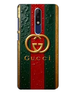 Чехол для Nokia 5.1 Plus (X5) с картинкой «Gucci — фирменная полоса и золото»