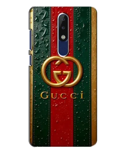 Чехол для Nokia 5.1 Plus (X5) с картинкой «Gucci — фирменная полоса и золото» Чехол для Nokia 5.1 Plus (X5) с картинкой «Gucci — фирменная полоса и золото»