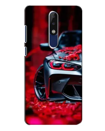 Чохол для Nokia 5.1 Plus (X5) з картинкою «Спортивна BMW та квіти»