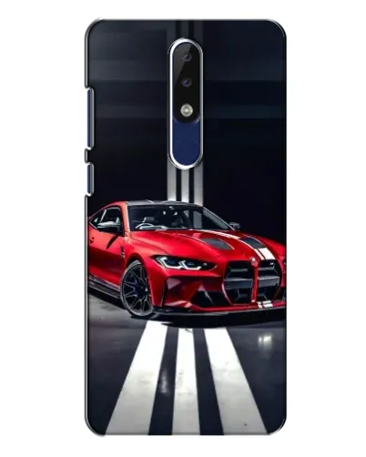 Чохол для Nokia 5.1 Plus (X5) з картинкою «Червона BMW на дорозі»