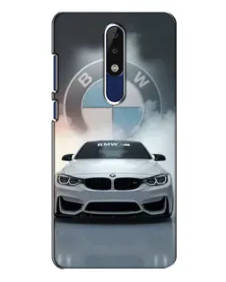 Чехол для Nokia 5.1 Plus (X5) с картинкой «BMW в белом дыму»