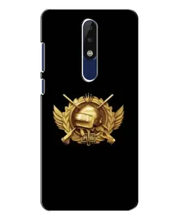 Чехол для Nokia 5.1 Plus (X5) с картинкой «PUBG — оранжевый градиент»