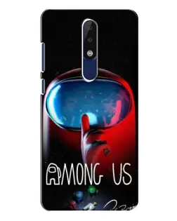 Чехол для Nokia 5.1 Plus (X5) с картинкой «Красный импостер — макро»