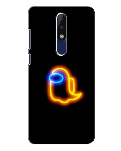 Чехол для Nokia 5.1 Plus (X5) с картинкой «Among Us неоновое сияние»