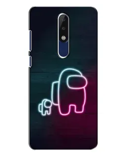 Чехол для Nokia 5.1 Plus (X5) с картинкой «Among Us неон-арт»