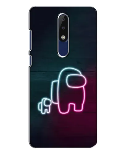 Чехол для Nokia 5.1 Plus (X5) с картинкой «Among Us неон-арт»