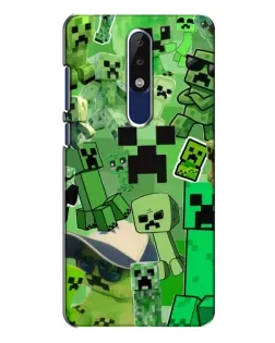 Чехол для Nokia 5.1 Plus (X5) с картинкой «Криперы Minecraft»
