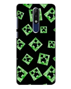 Чехол для Nokia 5.1 Plus (X5) с картинкой «Паттерн с криперами»
