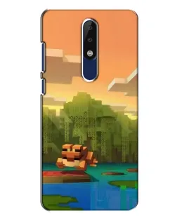 Чехол для Nokia 5.1 Plus (X5) с картинкой «Майнкрафт закат солнца»