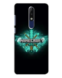 Чехол для Nokia 5.1 Plus (X5) с картинкой «Minecraft Diamond лого»