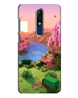 Чехол для Nokia 5.1 Plus (X5) с картинкой «Розовое дерево Minecraft»