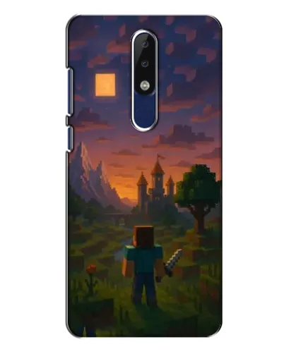 Чехол для Nokia 5.1 Plus (X5) с картинкой «Стив у башни» Чехол для Nokia 5.1 Plus (X5) с картинкой «Стив у башни»