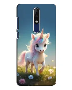 Чехол для Nokia 5.1 Plus (X5) с картинкой «Единорог на поляне»