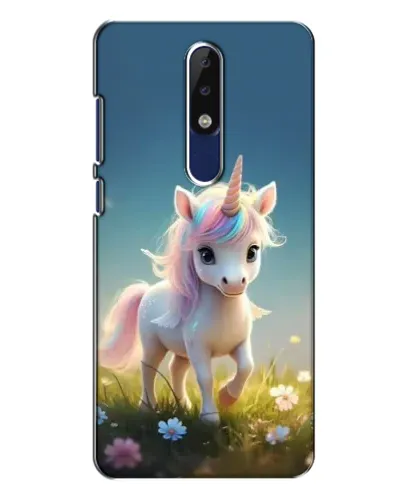 Чехол для Nokia 5.1 Plus (X5) с картинкой «Единорог на поляне»