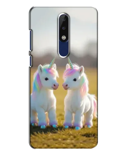 Чехол для Nokia 5.1 Plus (X5) с картинкой «Пара единорогов»
