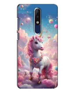Чехол для Nokia 5.1 Plus (X5) с картинкой «Единорог среди облаков»