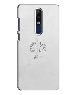 Чехол для Nokia 5.1 Plus (X5) с картинкой «Иоанна 3:16 Крест»