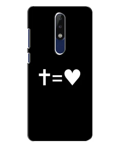 Чехол для Nokia 5.1 Plus (X5) с картинкой «Крест и Сердце»