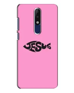 Чехол для Nokia 5.1 Plus (X5) с картинкой «Розовый символ  Jesus»