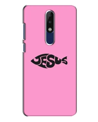 Чехол для Nokia 5.1 Plus (X5) с картинкой «Розовый символ  Jesus»