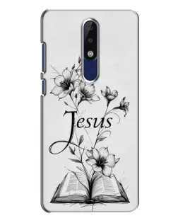 Чехол для Nokia 5.1 Plus (X5) с картинкой «Цветы и Библия»