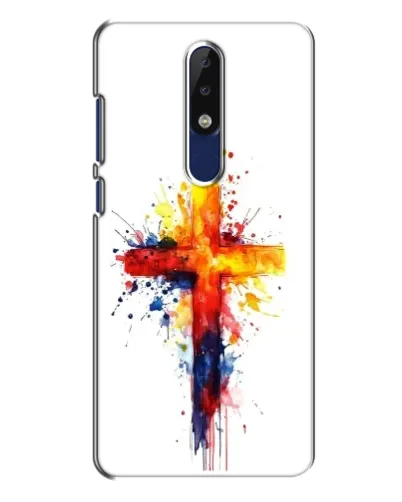 Чехол для Nokia 5.1 Plus (X5) с картинкой «Акварельный крест»