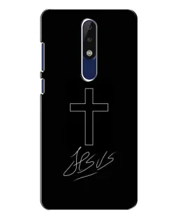 Чехол для Nokia 5.1 Plus (X5) с картинкой «Графический крест Jesus»